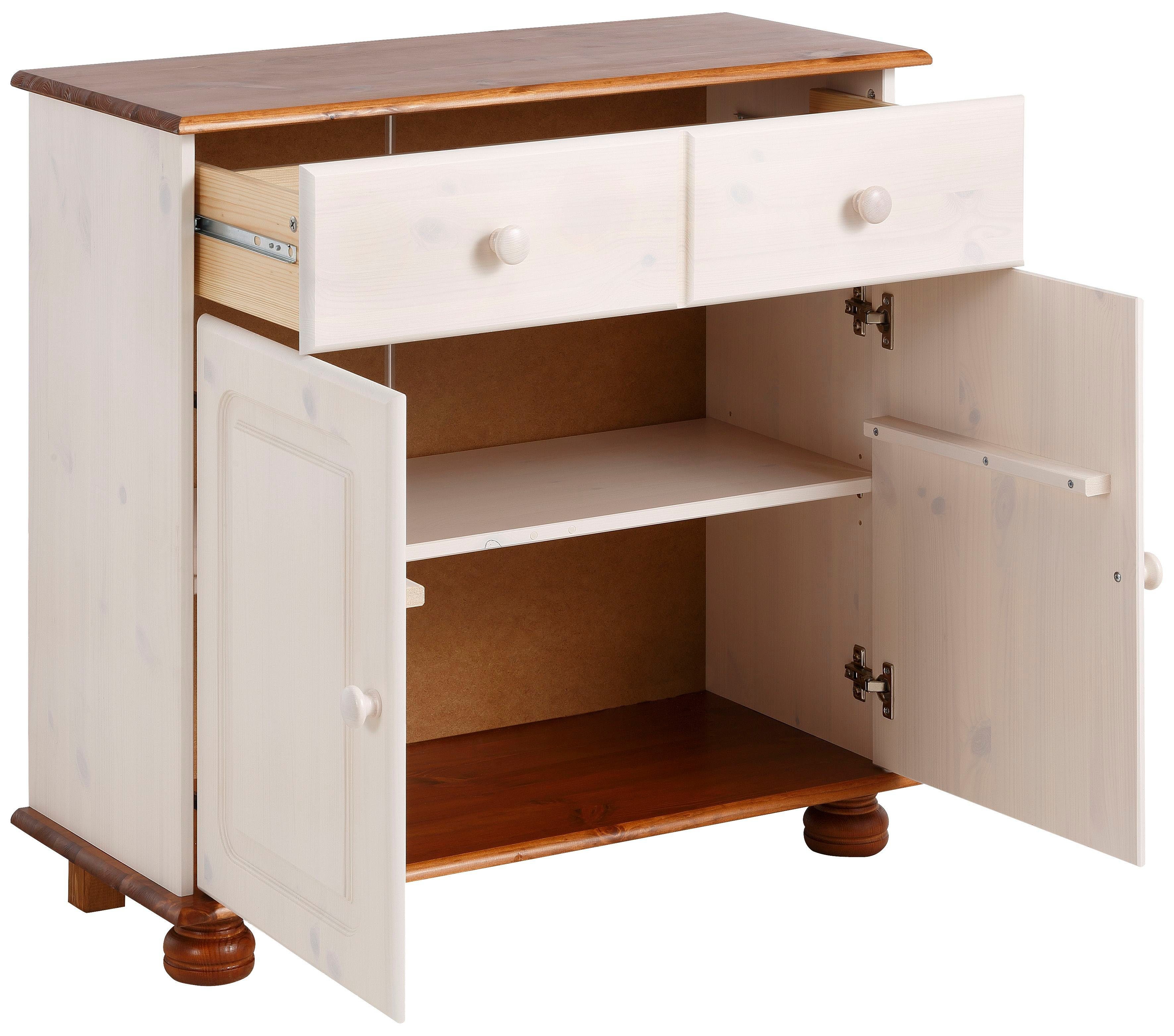 Home affaire Sideboard Mette, mit gefrästen, kugelförmigen Füßen, Breite 80 cm