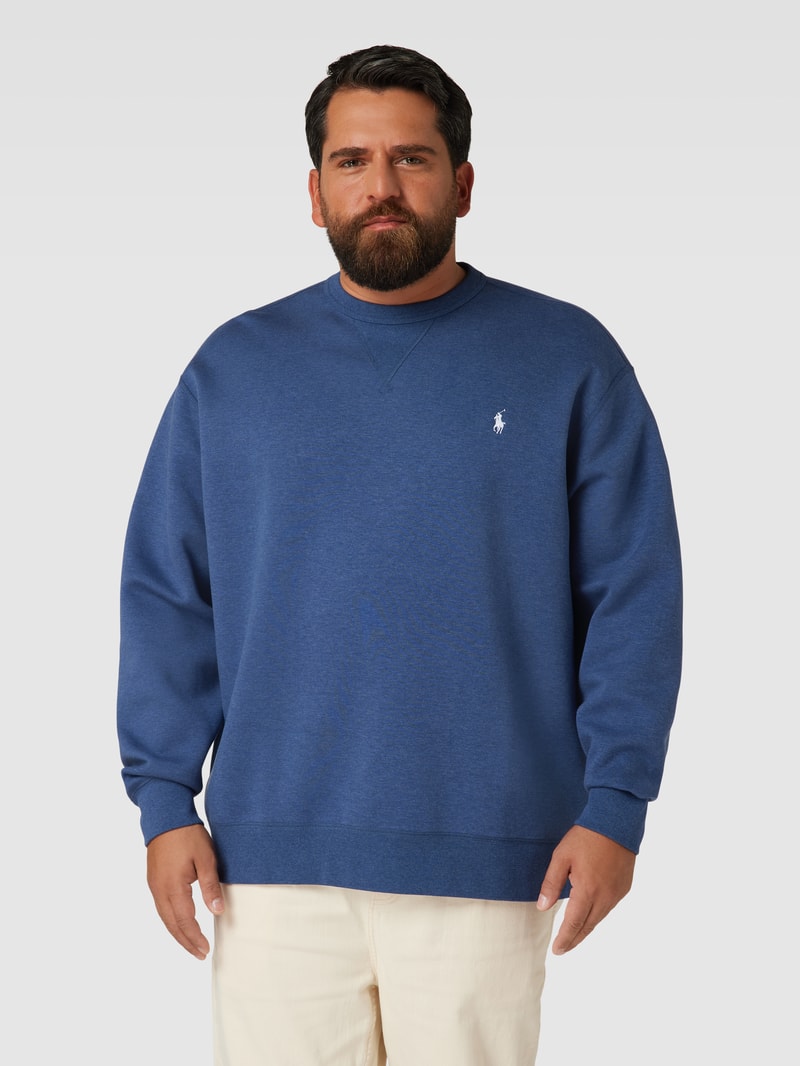 PLUS SIZE Sweatshirt mit Logo-Stitching in blau meliert