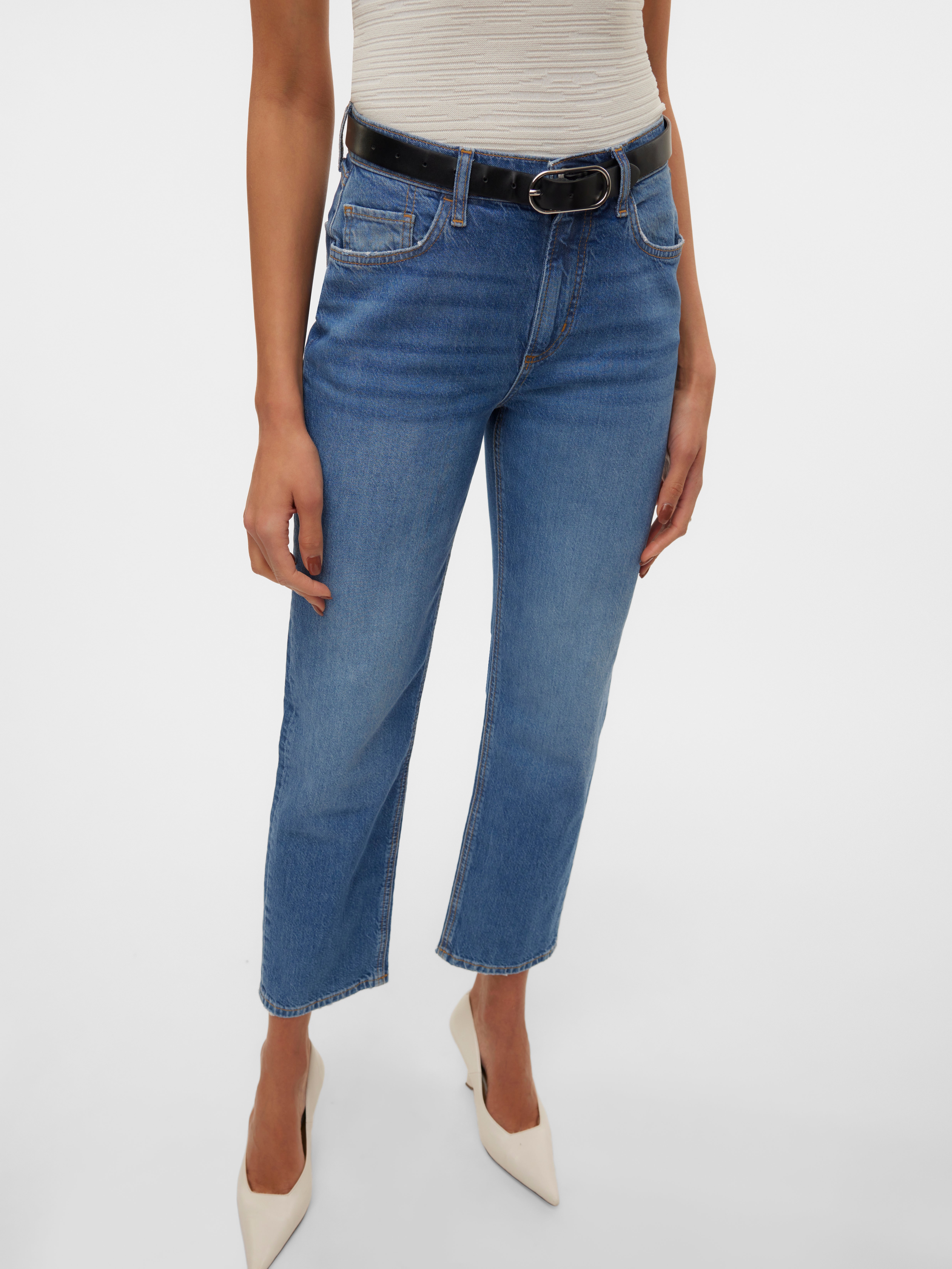 VMELIA Hohe Taille Gerade geschnitten Jeans