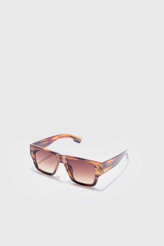 Schildpatt-Sonnenbrille aus Plastik mit Bügel-Detail