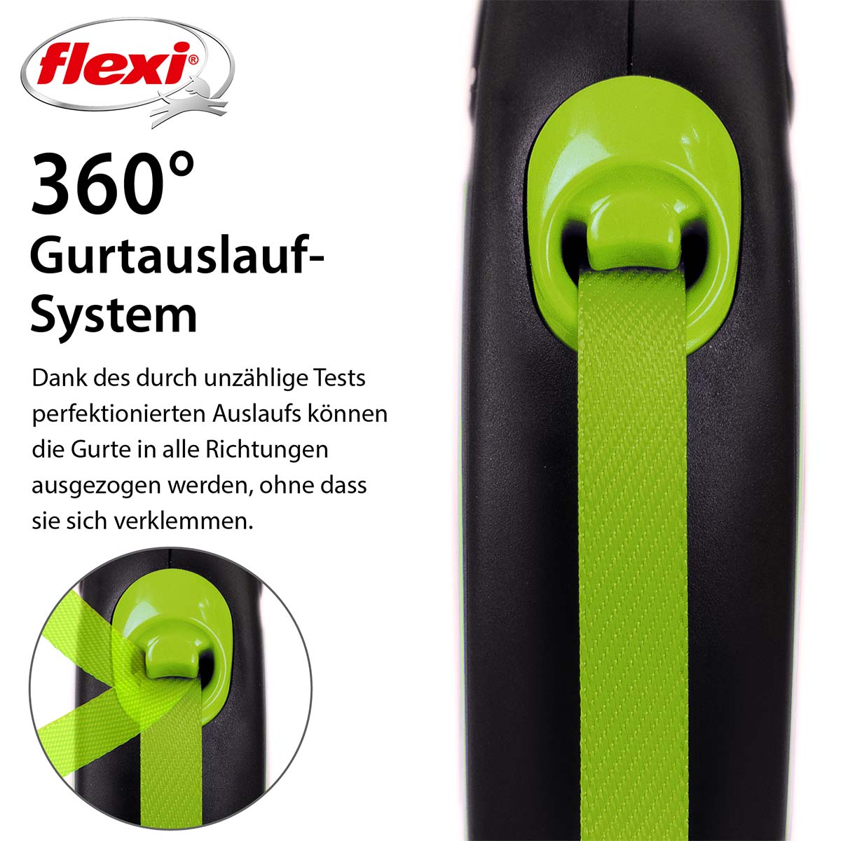 flexi New NEON Gurtleine schwarz/neon grün M 5m bei ZooRoyal