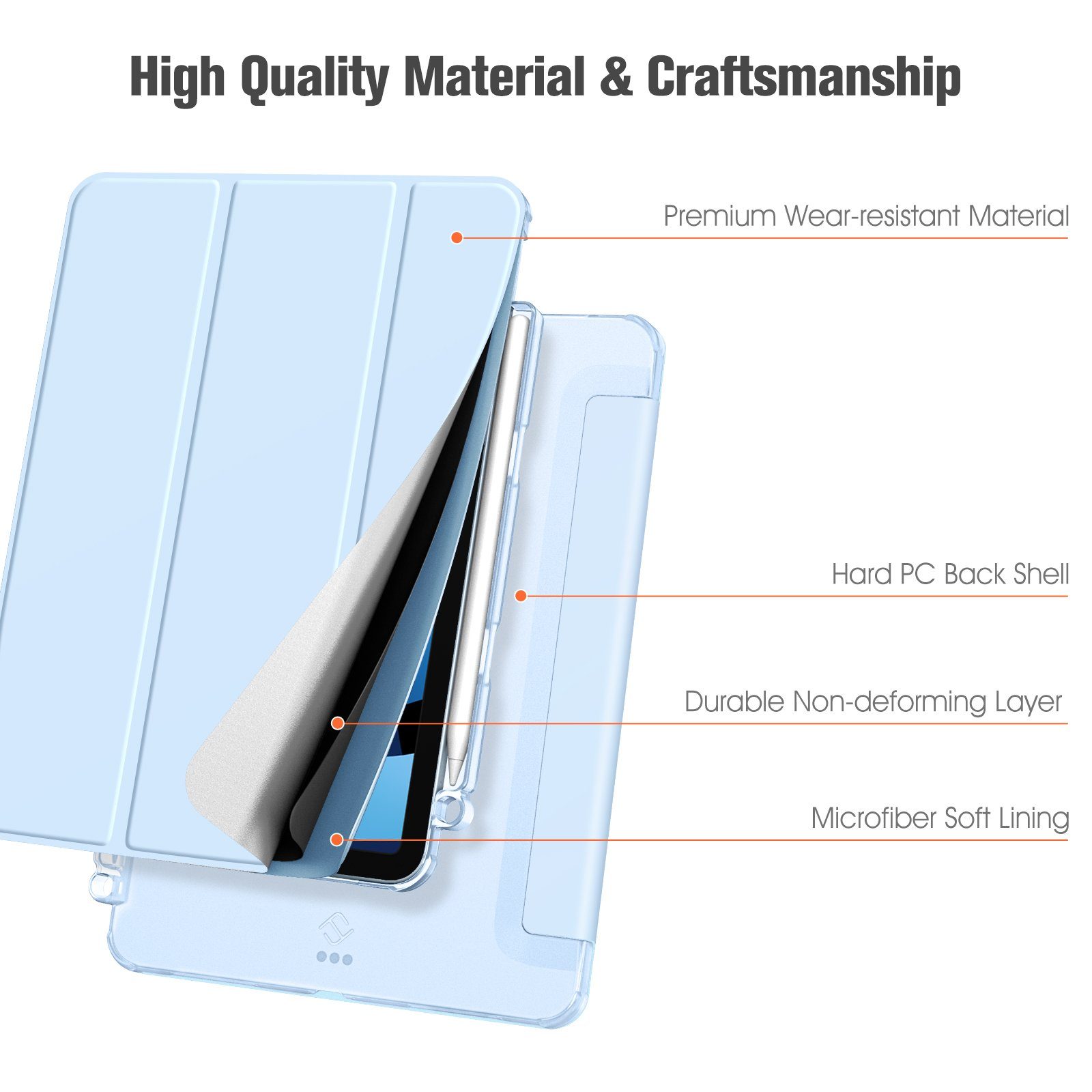 Fintie Tablet-Hülle Hülle für iPad Air 5. Generation 2022 / iPad Air 4. Generation 2020, ultradünne leichte Hülle mit Stifthalter und Auto Schlaf/Wach Funktion