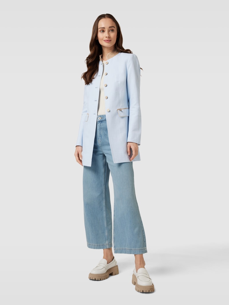 Blazer mit Stehkragen in bleu
