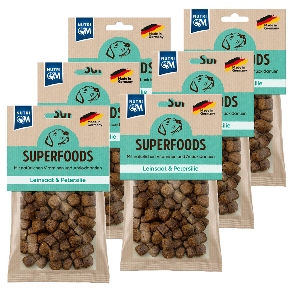 PetCom NutriQM Superfoods Leinsaat & Petersilie, 150 gr. - 6er Set