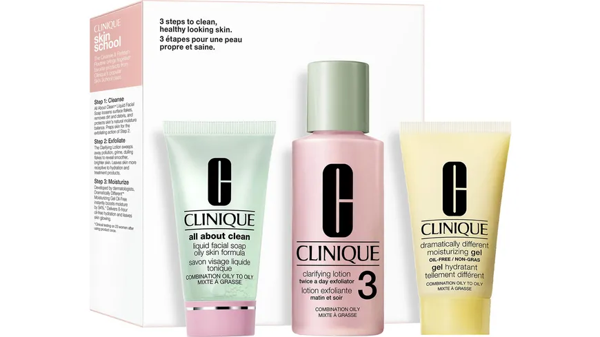 Clinique Pflegesystem 3 Schritte Mischhaut & Ölige Haut Geschenkpackung
