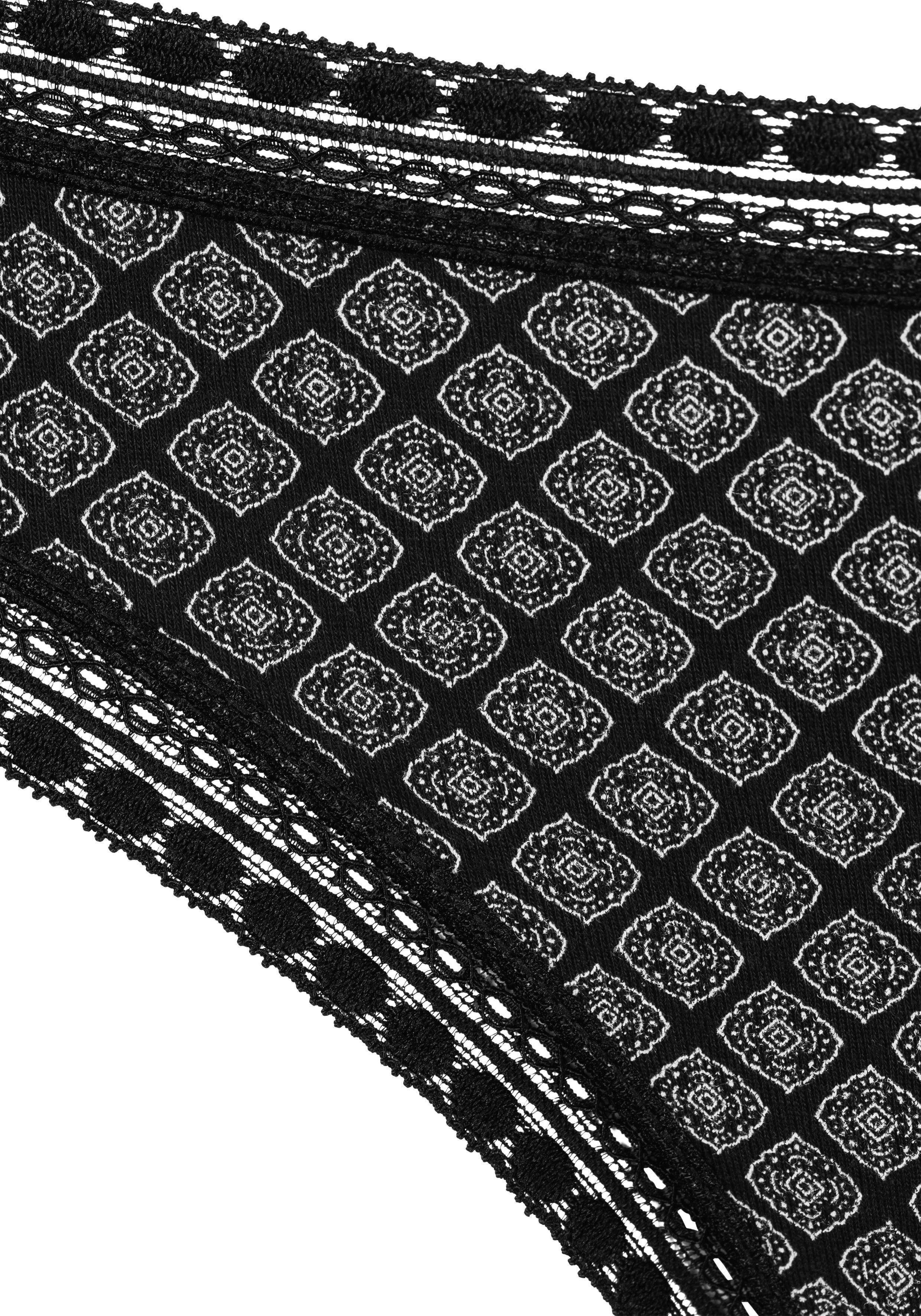 LASCANA Brasilslip (Packung, 3-St) aus elastischer Baumwolle mit weicher Spitze
