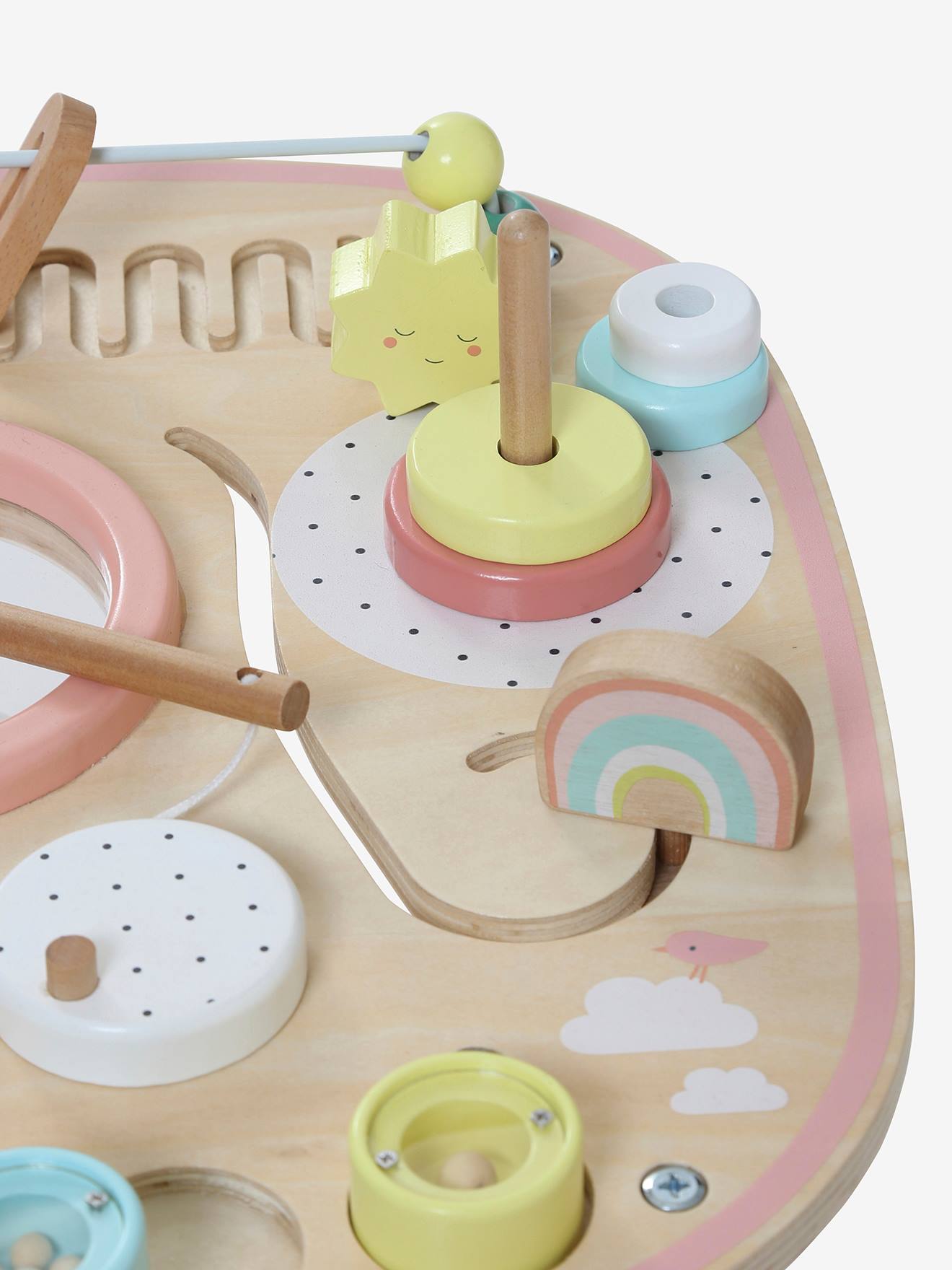Table d'activités et d'éveil musical bois FSC® rose