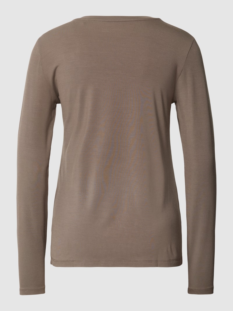 Pyjama-Oberteil mit V-Ausschnitt in taupe
