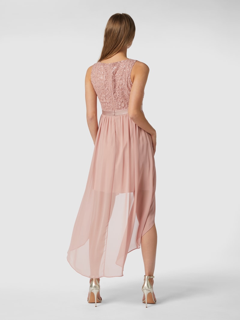 Cocktailkleid aus Spitze und Chiffon in altrosa meliert