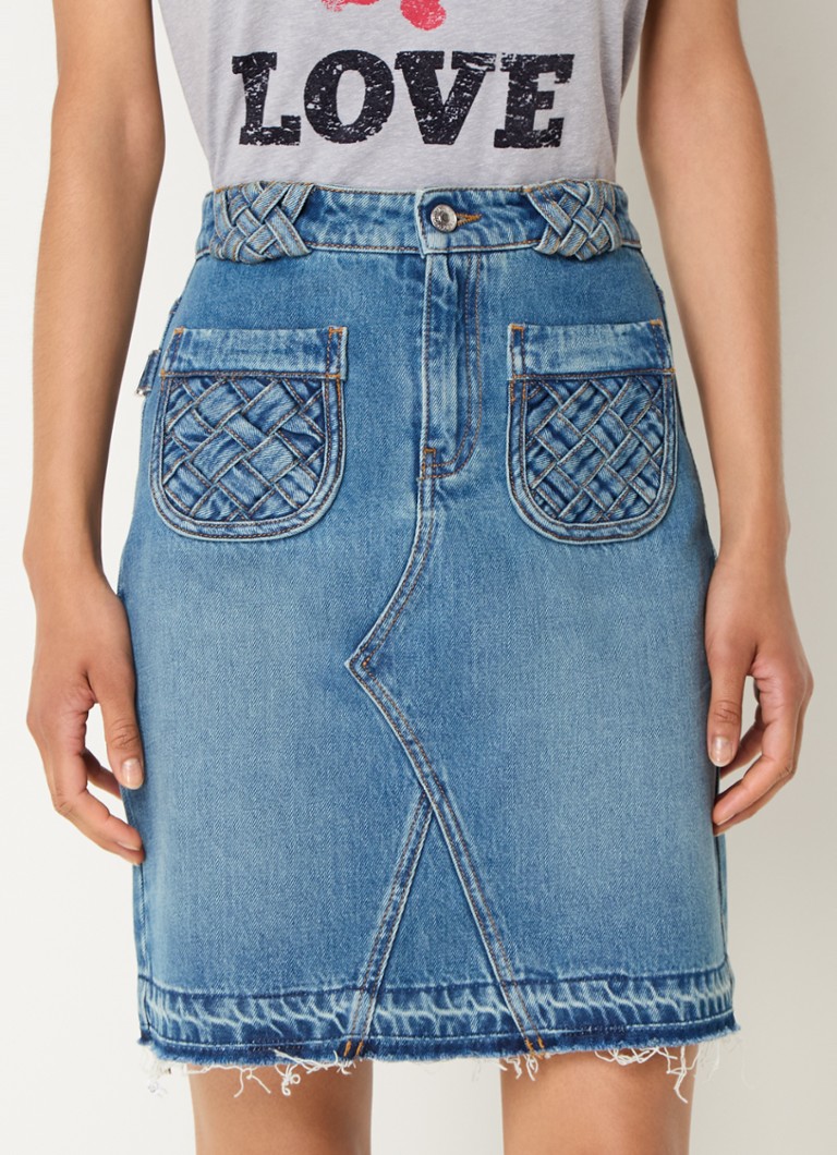 Fustă mini din denim Zadig&Voltaire cu buzunare aplicate
