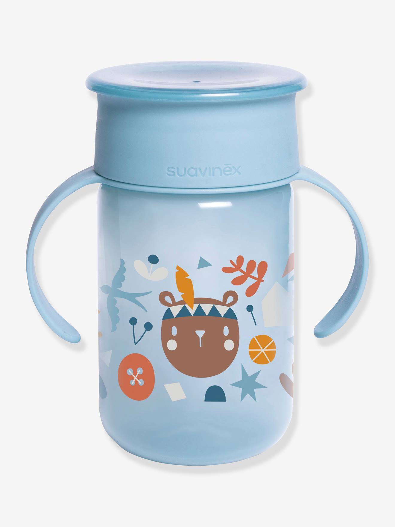 Tasse d'apprentissage 360° Booo 340 ml SUAVINEX foret bleu