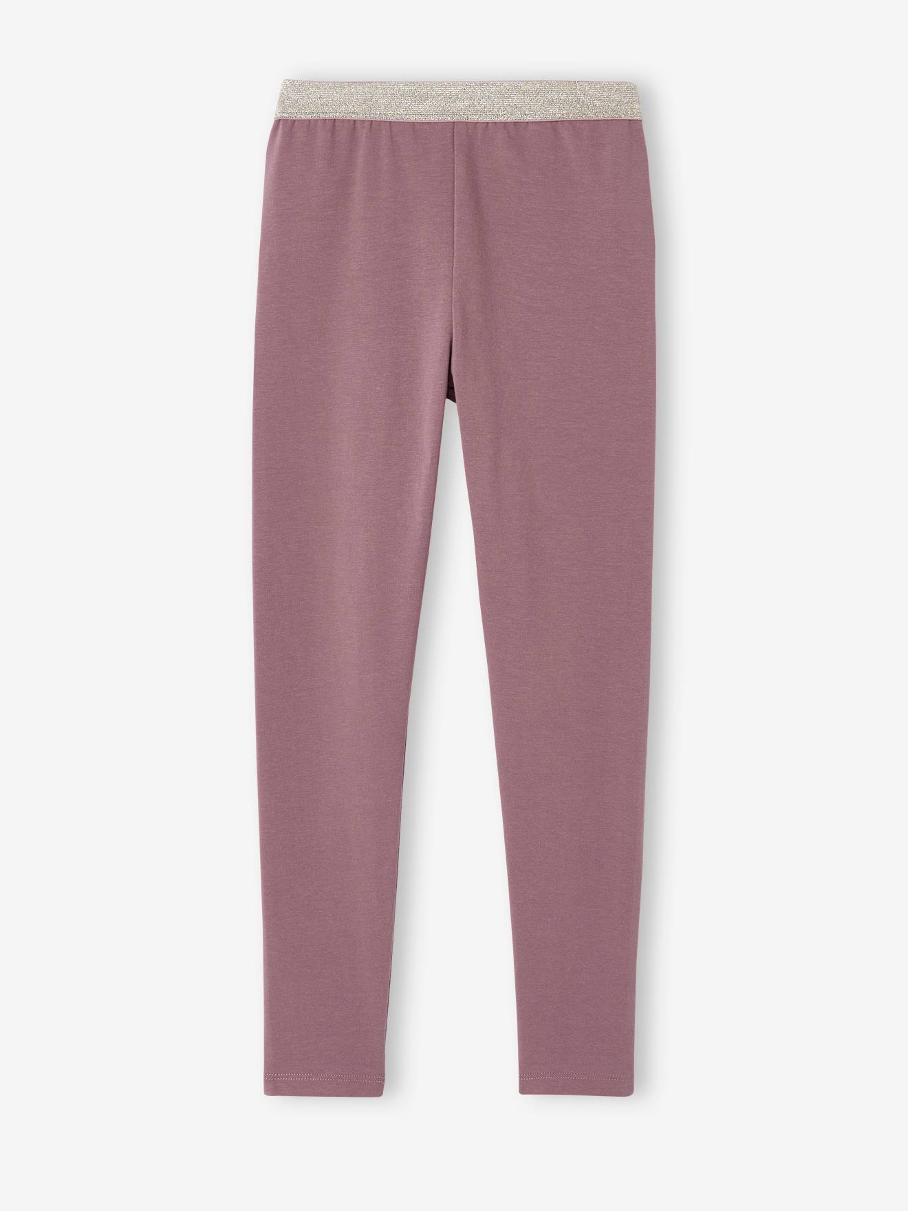 Legging Basics fille ceinture irisée rose foncé