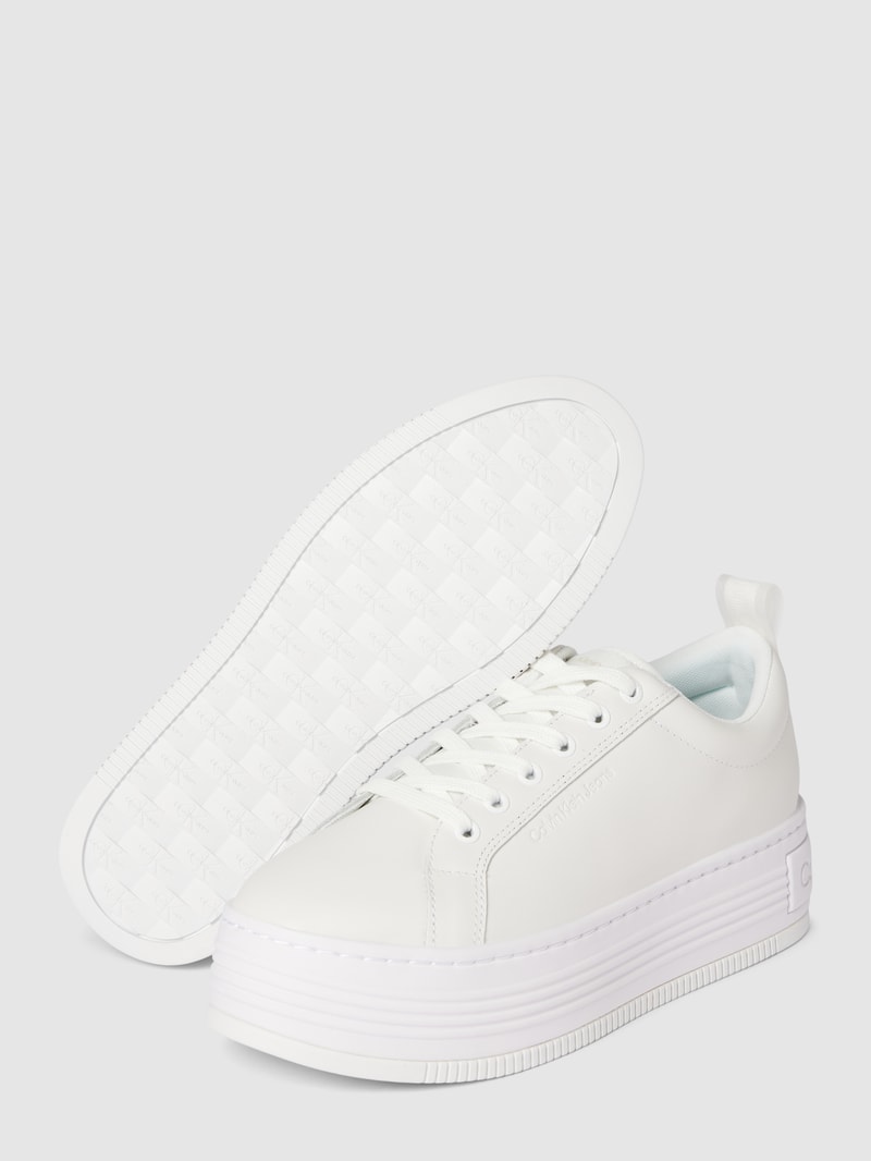 Sneaker aus Leder-Mix Modell 'BOLD' in weiss
