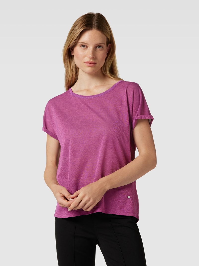 Blusenshirt in semitransparenter Optik in fuchsia