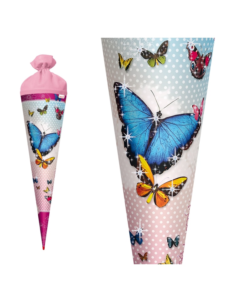 ROTH Schultüte groß Butterfly 70 cm, Glitter in Rosa günstig kaufen onesize