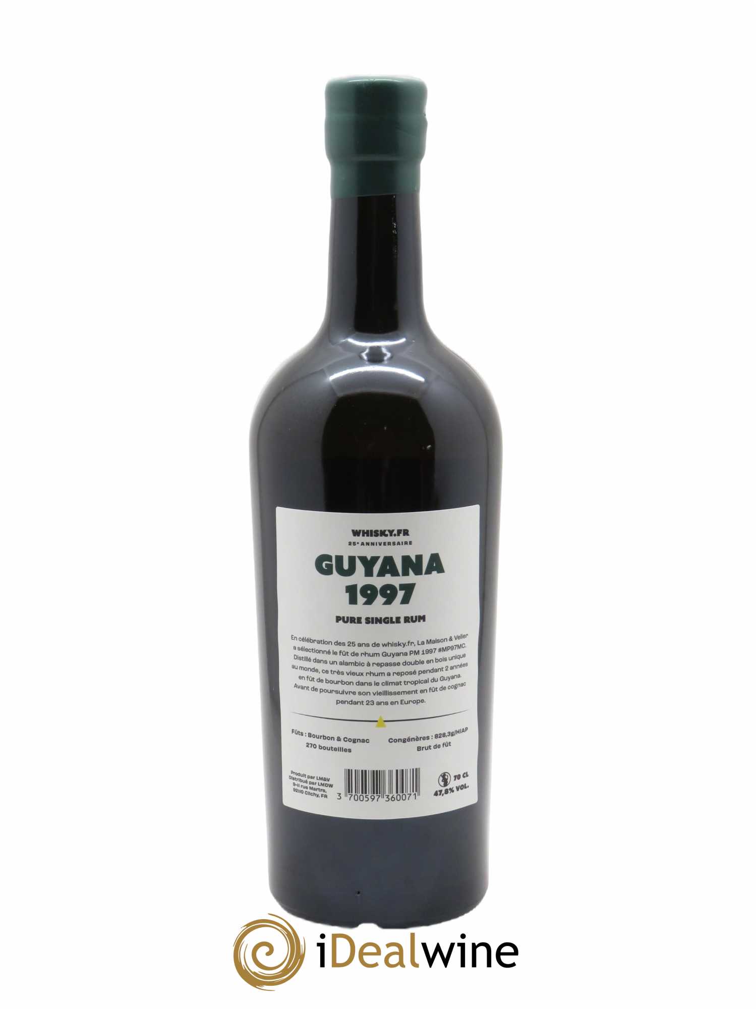 Rhum Guyana Port Mourant 25 ans (70 cl) 1997 - Lot de 1 Bouteille