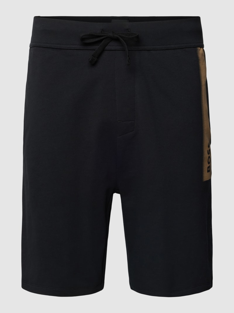 Sweatshorts mit Label-Print Modell 'Authentic' in schwarz