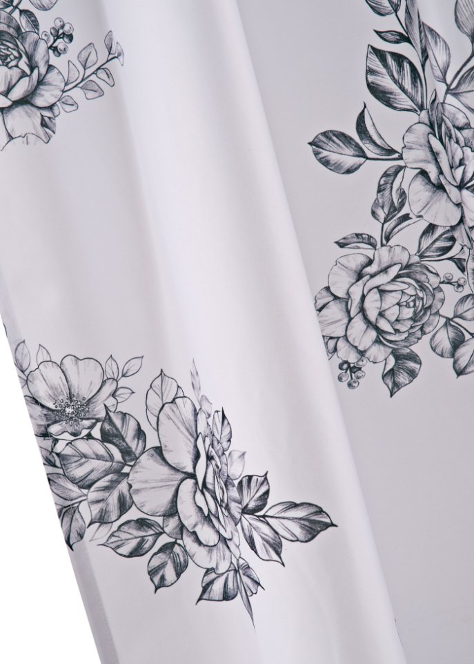 Microfaser Vorhang aus recyceltem Polyester mit Blumendruck (1er Pack)
