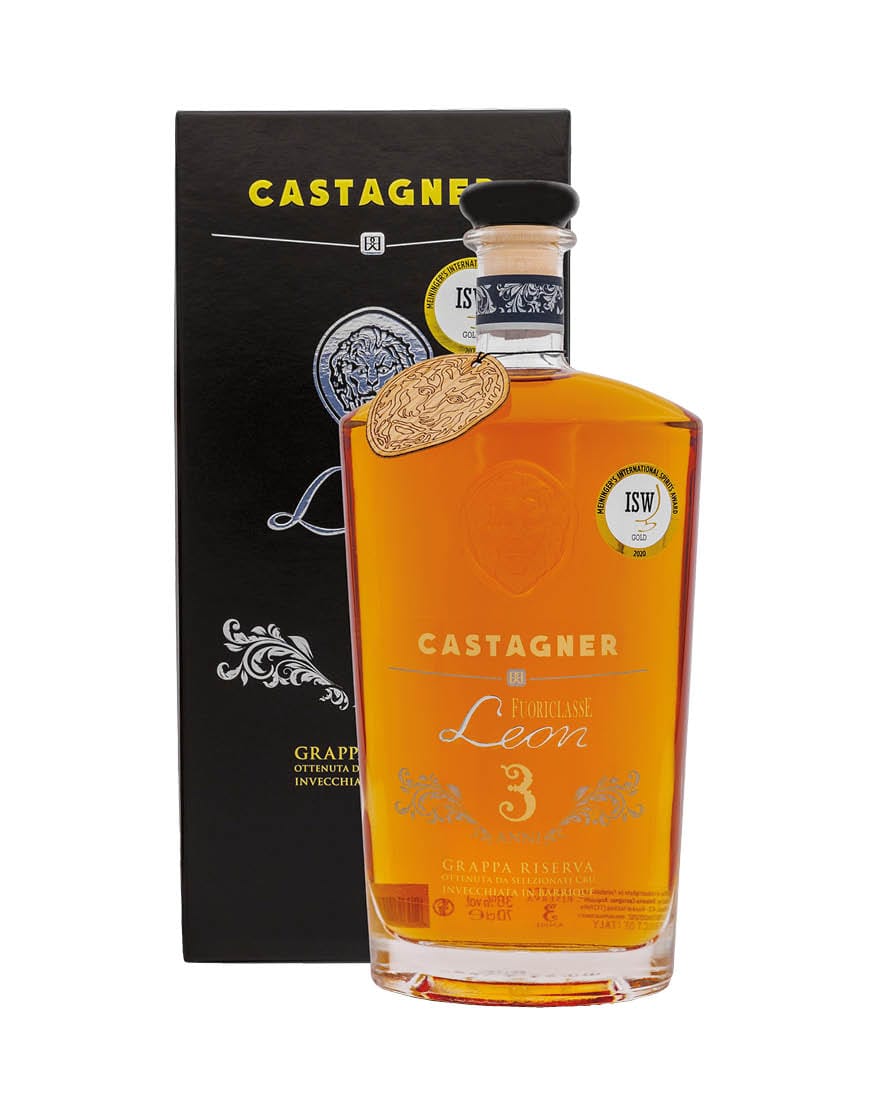 Grappa Riserva 3 Anni Fuoriclasse Leon Castagner 0,7 ℓ, En Étui