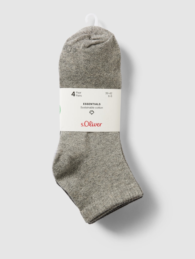 Socken mit Label-Details im 4er-Pack in hellgrau
