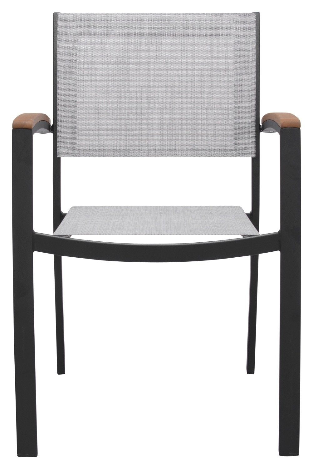 Outdoor Gartenstuhl KINGSBURY, 2er Set, Aluminium, Schwarz, Grau, (Set, 2 St), Textilen, stapelbar