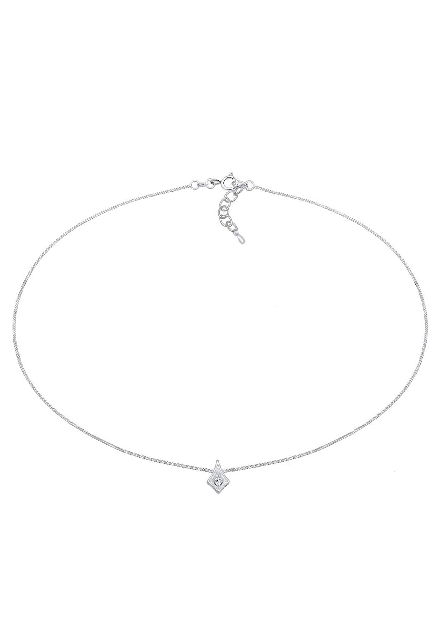 Gargantilla sencilla Elli para mujer con cristal - (925/1000) Plata