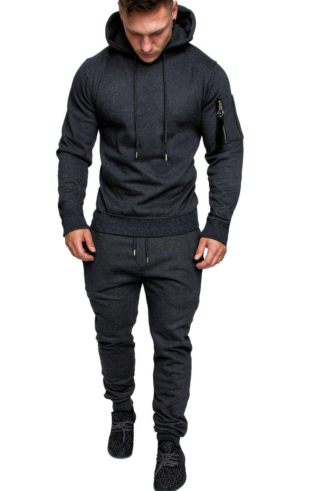 REPUBLIX Trainingsanzug ELIJAH, Herren Cargo Stil Sportanzug Jogginganzug Sporthose Hoodie