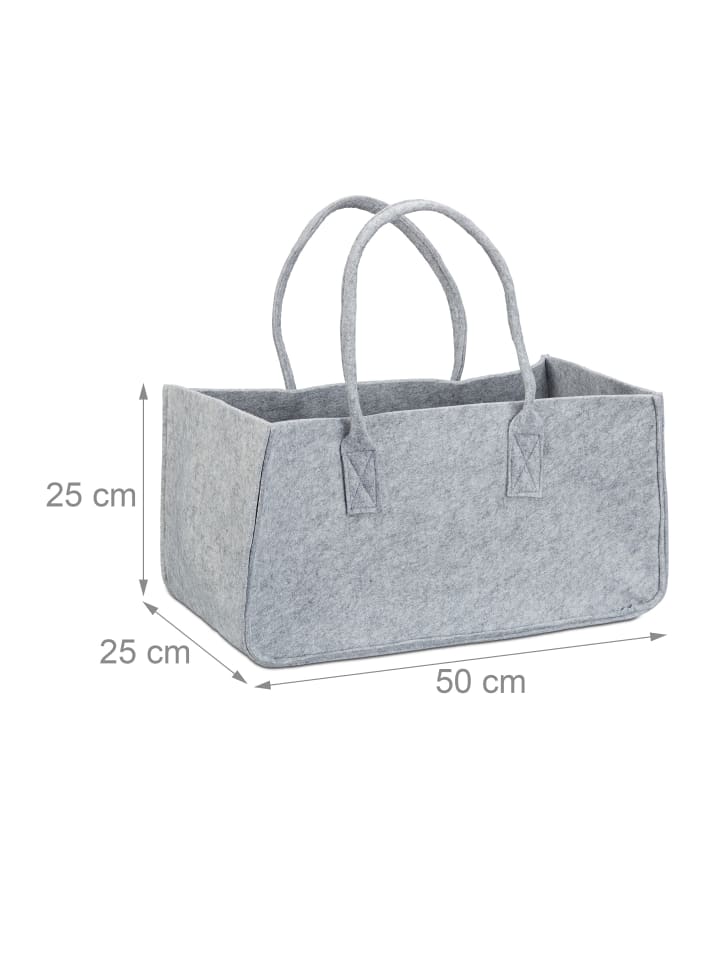 relaxdays Kaminholztasche in Grau günstig kaufen onesize