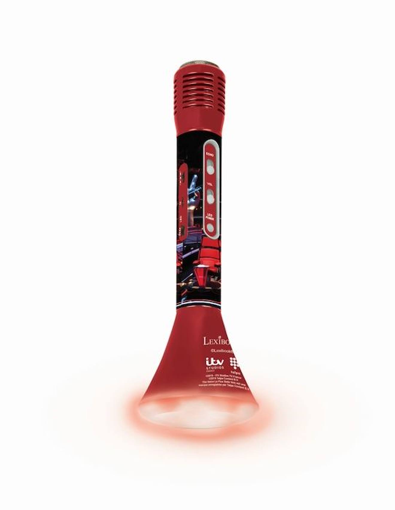 Micro Karaoké sans fil avec enceinte Bluetooth® intégrée, lumières et changement de voix The Voice noir