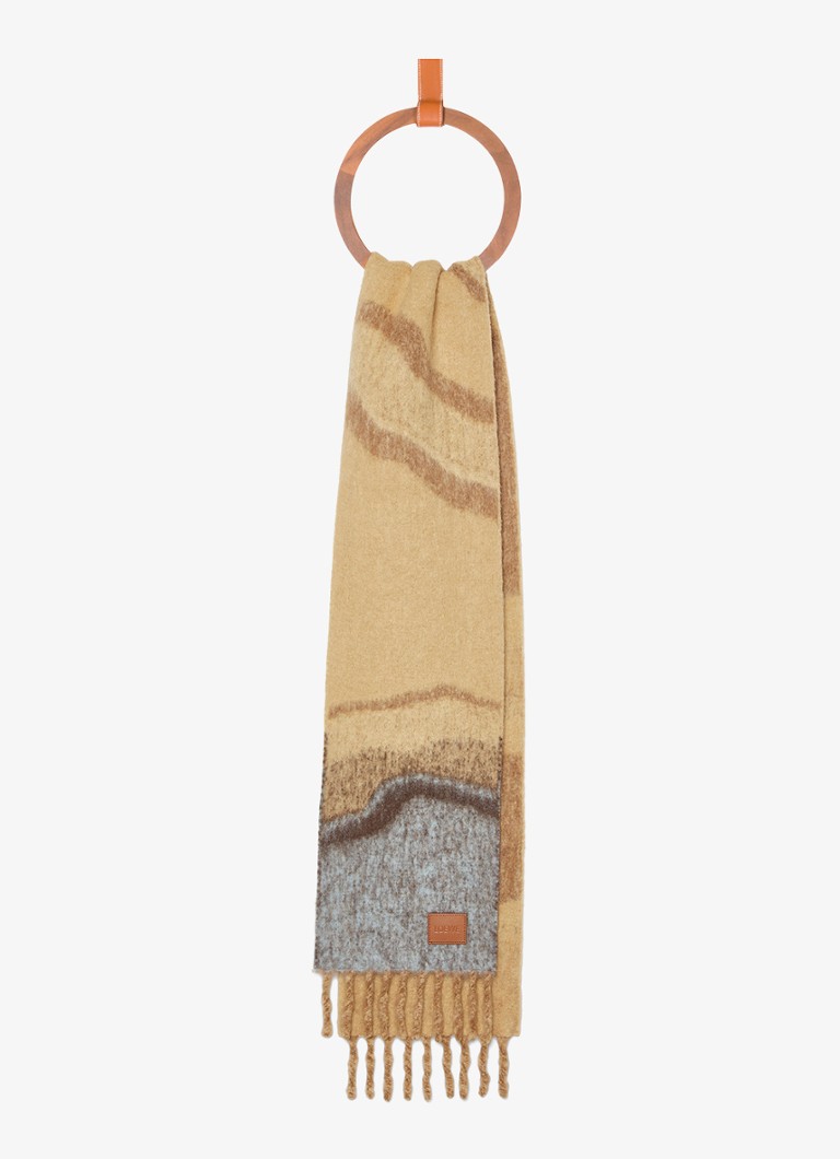 LOEWE  Sjaal in alpaca wolblend met print 185 x 23 cm