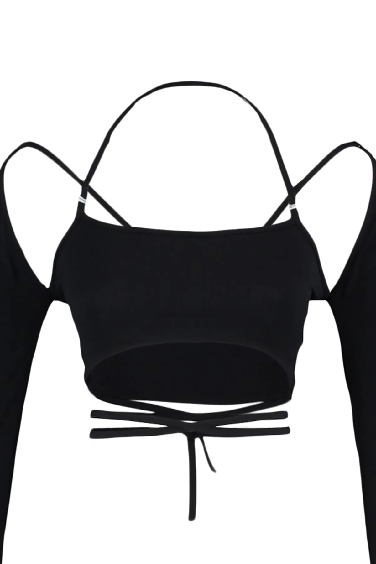 Trendyol Collection  Schwarze Bluse mit Paspeln und detaillierten Details TPRAW23BZ00028