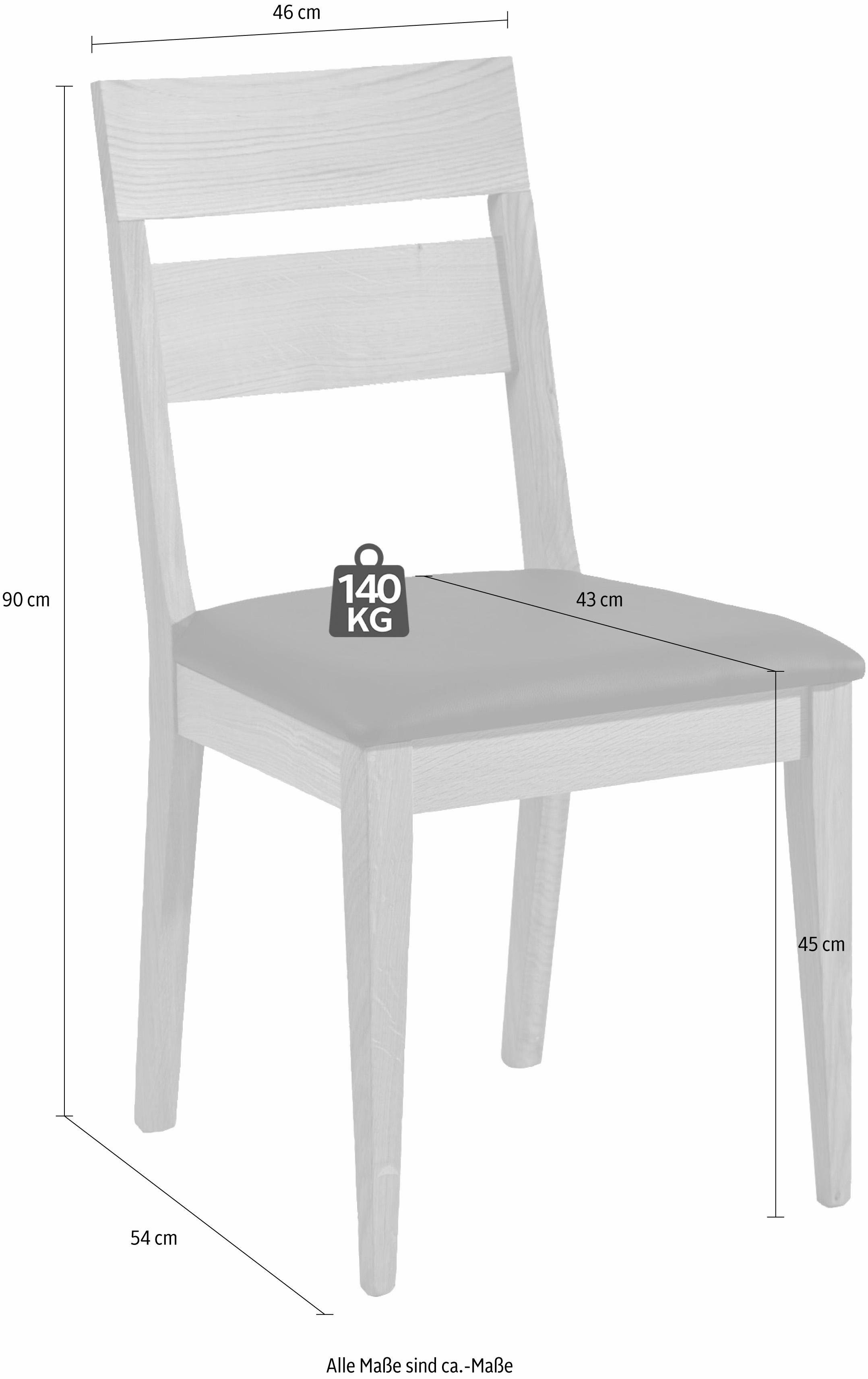 SCHÖSSWENDER 4-Fußstuhl Filippa (Set, 2 St), Gestell aus Massivholz
