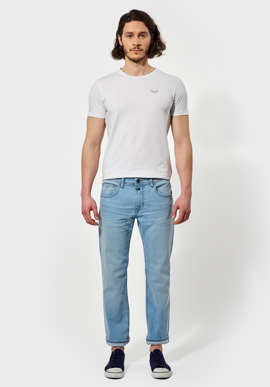 DATTT  Jean straight Homme bleu clair délavé