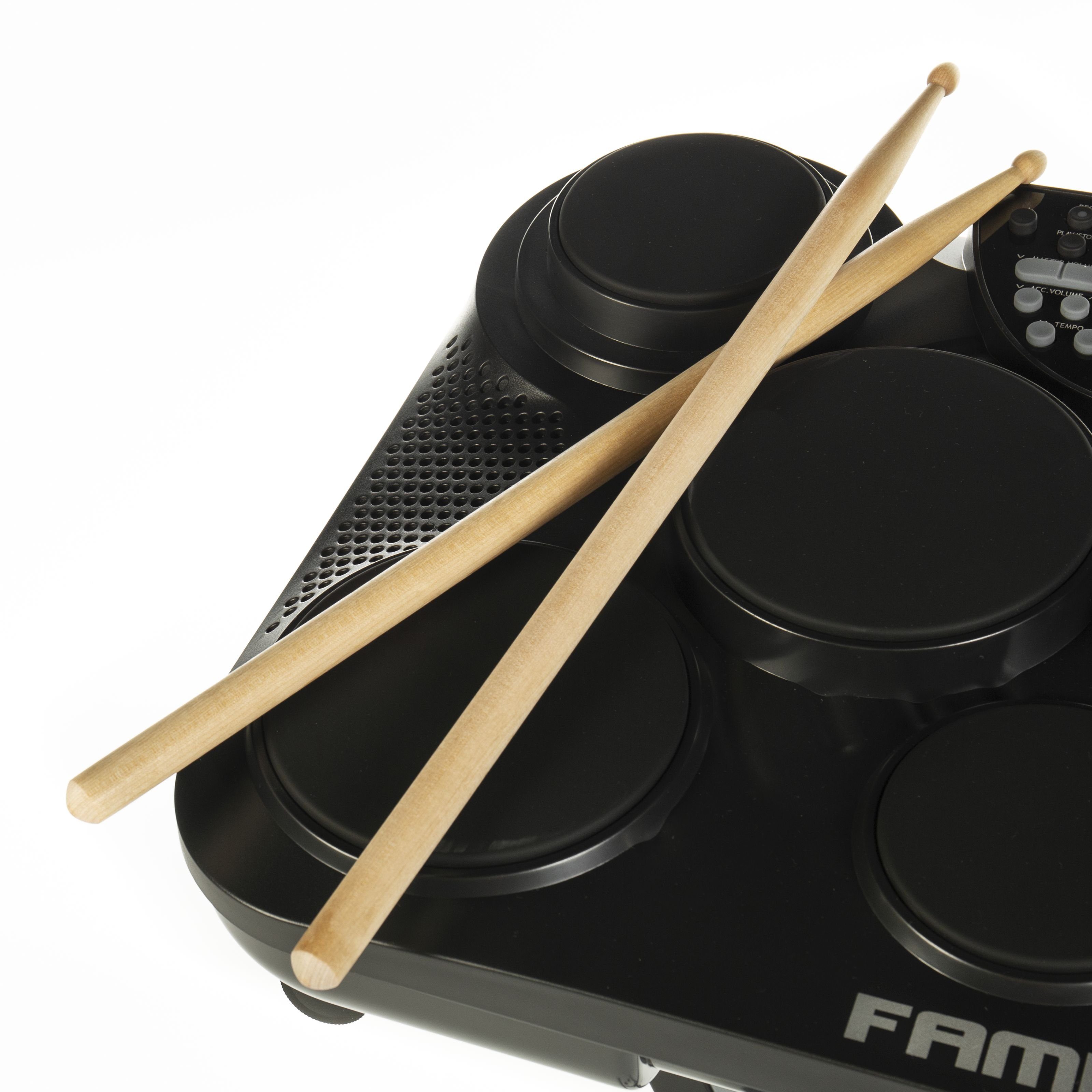 FAME E-Drum, Digital Drum, Elektronisches Schlagzeug anschlagsdynamisch mit Fußtas