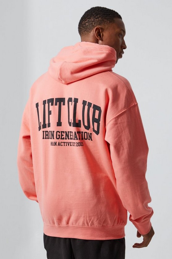Man Active Oversize Hoodie mit Lift Club Print