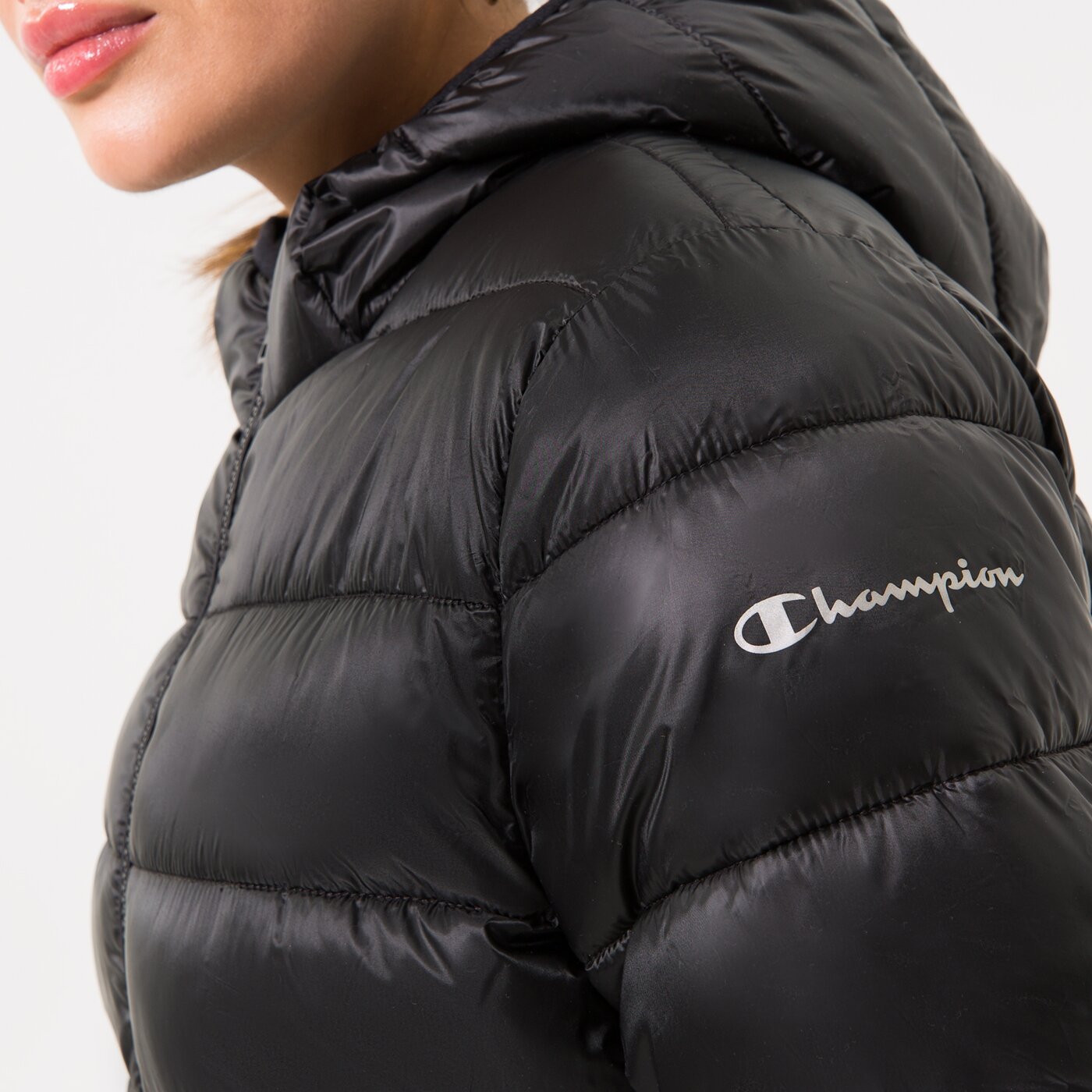 CHAMPION JACKE WINTER HOODED POLYFILLED JACKET Schwarz
