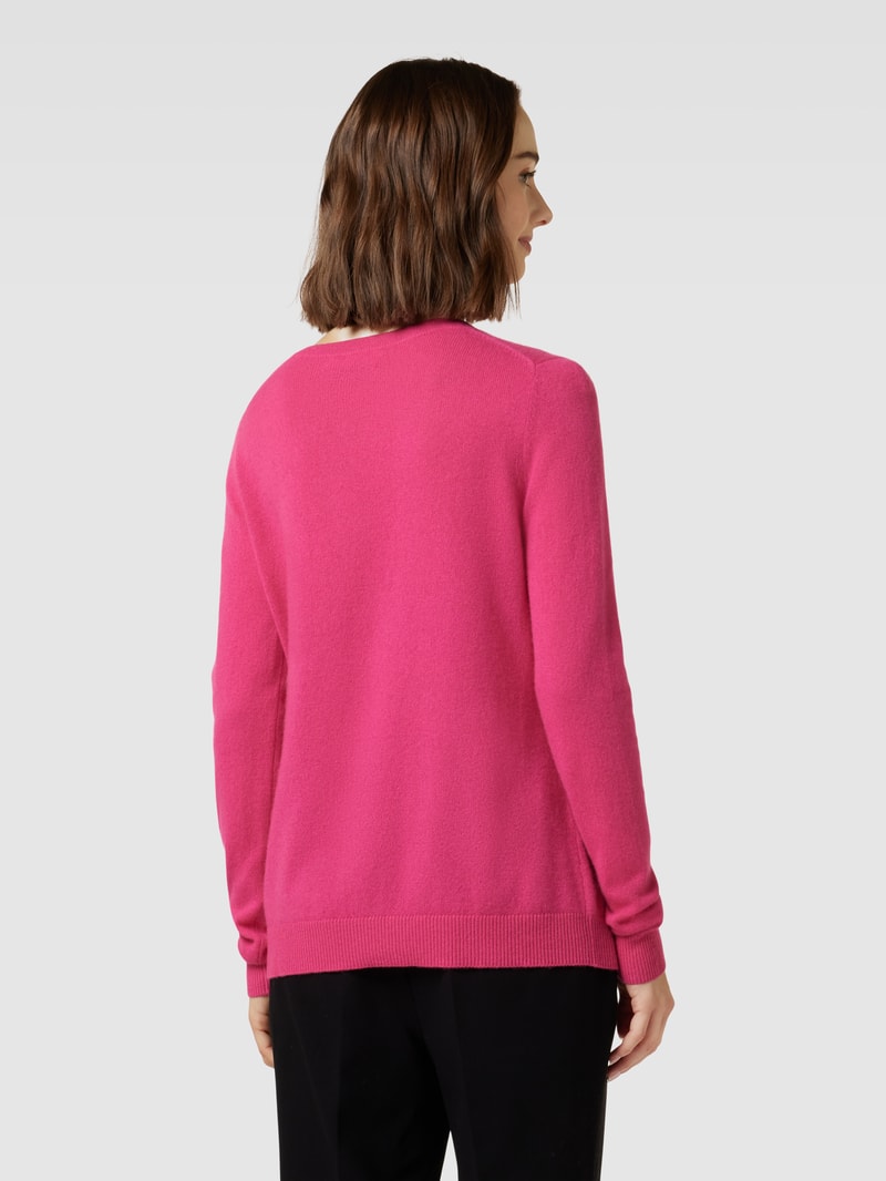 Strickpullover aus Kaschmir mit V-Ausschnitt in pink