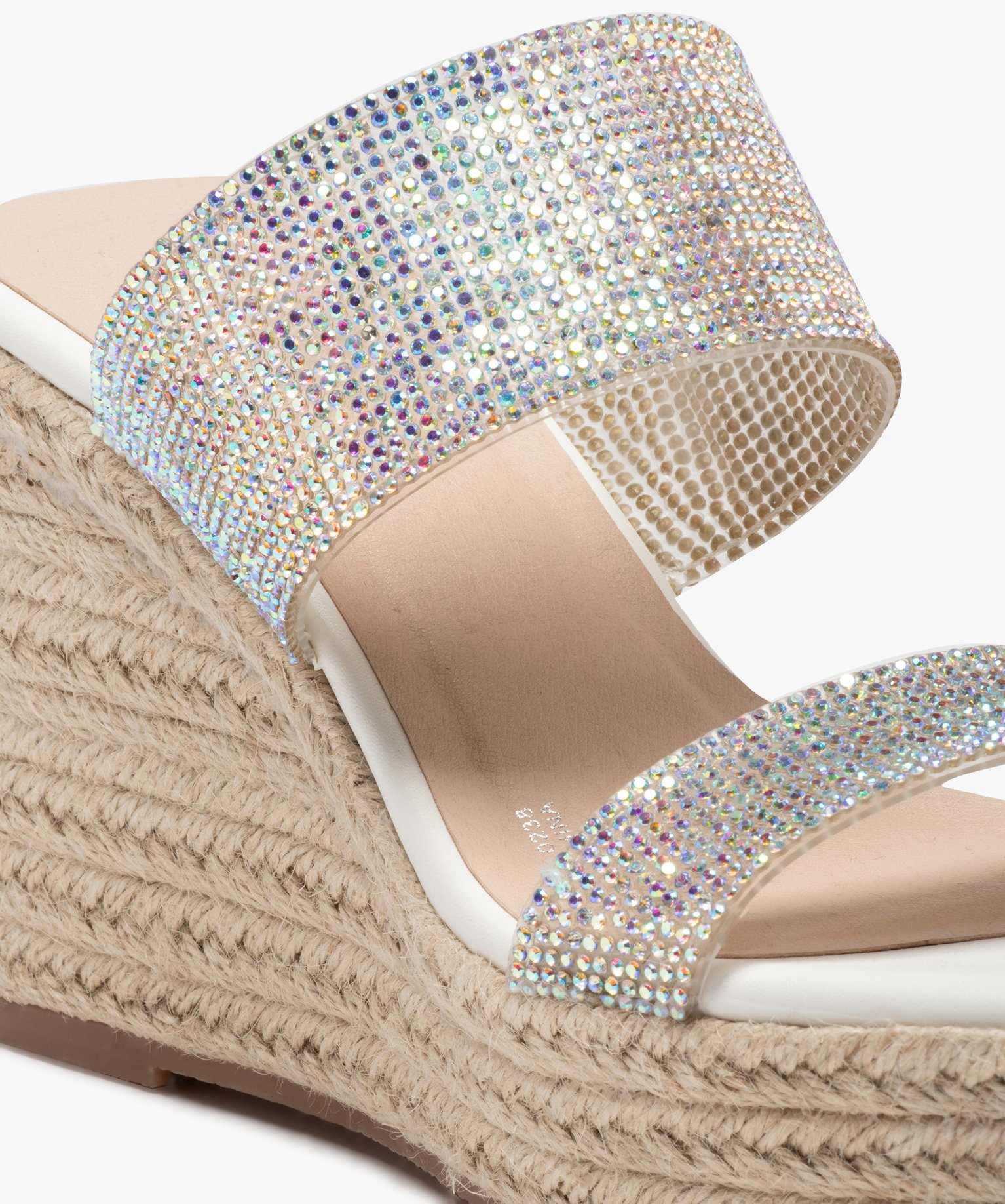 Sandales femme compensées à brides scratch en cuir blanc | GEMO