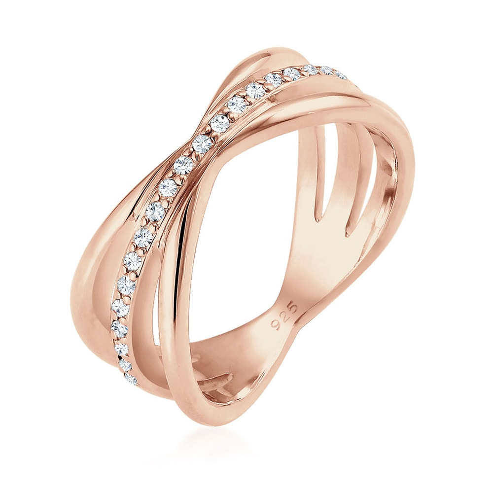 Elli PREMIUM Elli PREMIUM Bague Wickelring Blogger Kristalle 925 Silber Bague