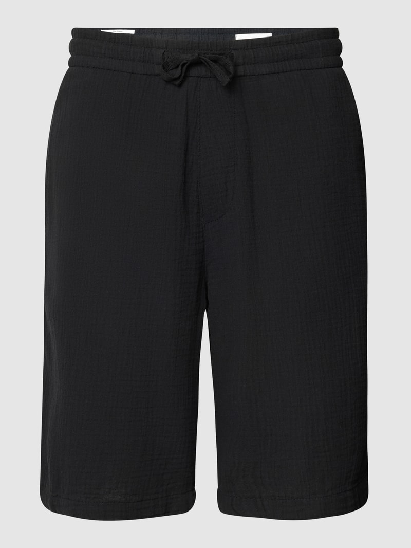 Bermudas mit elastischem Bund in schwarz
