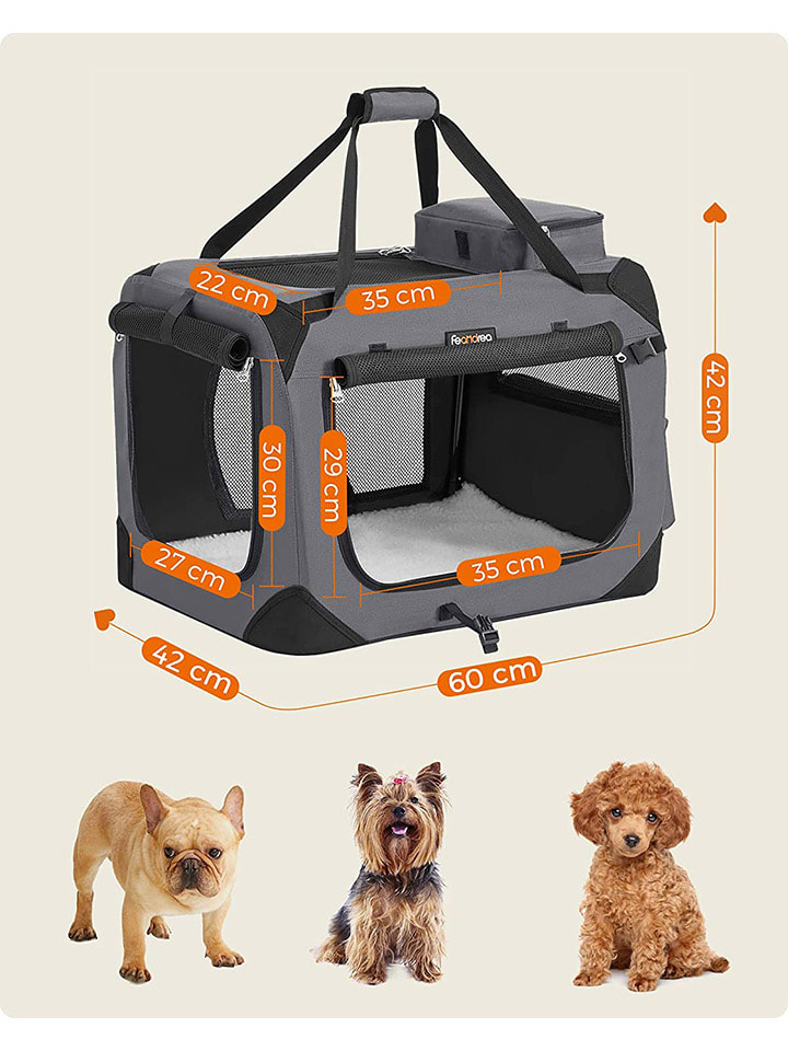 Songmics Transportbox in Grau/ Schwarz - (B)60 x (H)42 x (T)42 cm günstig kaufen onesize