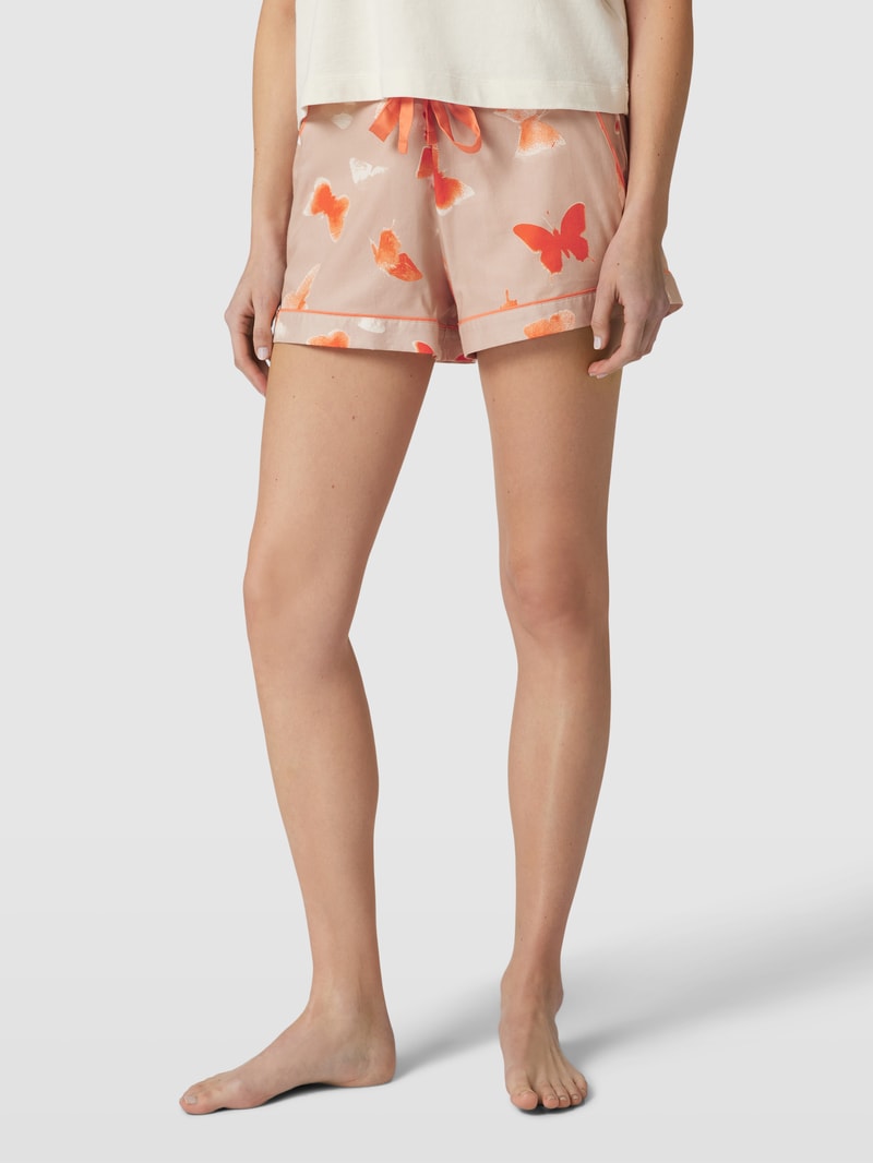 Pyjama-Shorts mit Allover-Print Modell 'Sage' in taupe