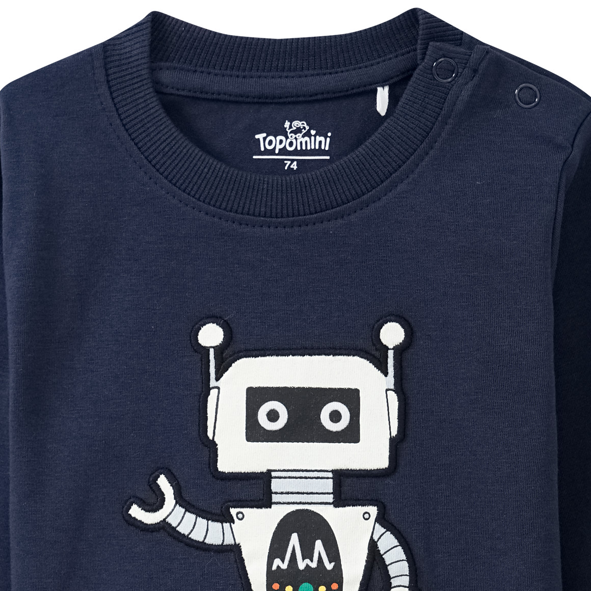 Baby Langarmshirt mit Roboter-Applikation