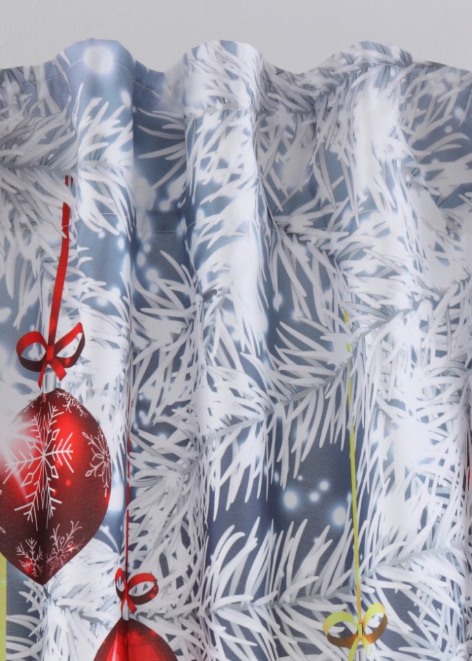 Vorhang mit weihnachtlichem Druck (1er Pack)