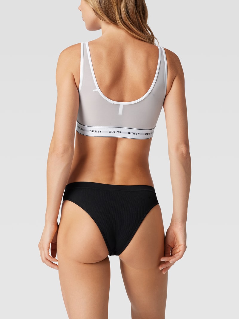 Bustier mit Netz-Einsatz in weiß