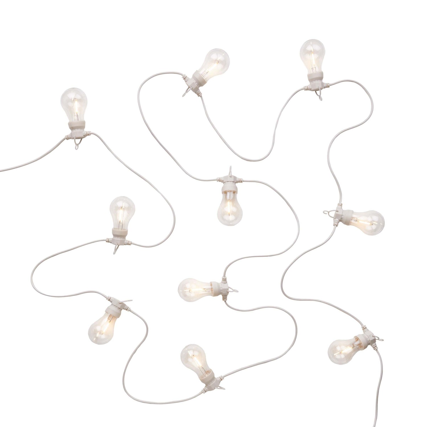 BULB LIGHTS Outdoor-Lichterkette mit 10 Glühbirnen und Stecker
