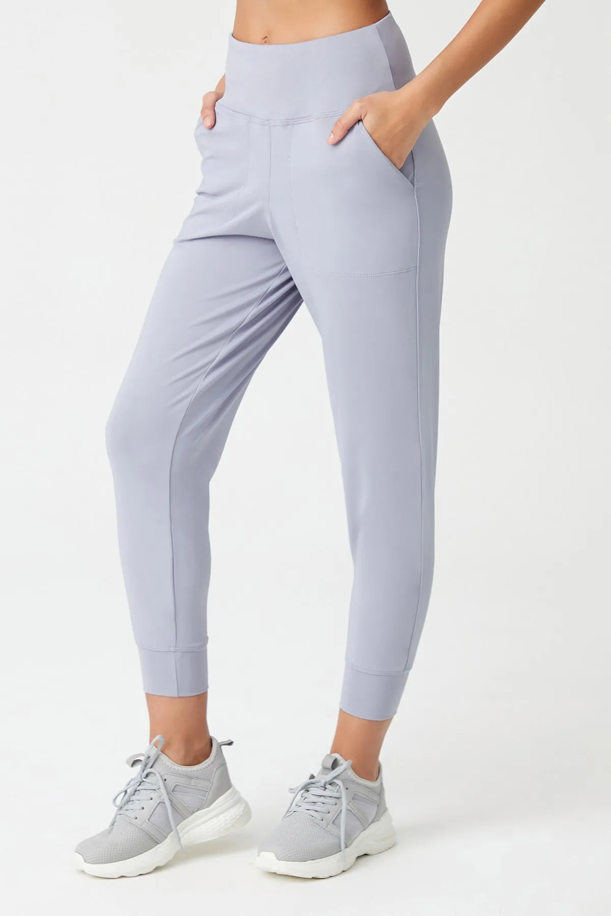 LOS OJOS  Graue Jogginghose mit hoher Taille für Damen