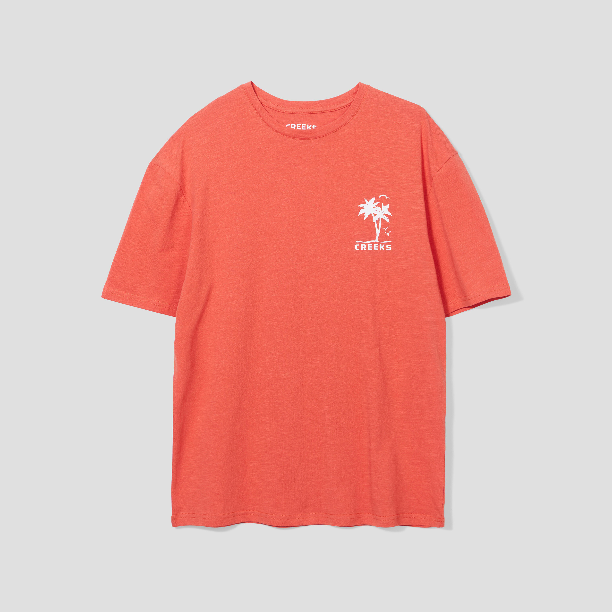 T-shirt oversize manches courtes Creeks orange foncé homme | La Halle