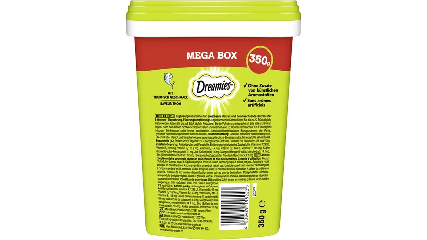 DREAMIES™ Katzenleckerli mit Thunfisch Mega Box 350 g