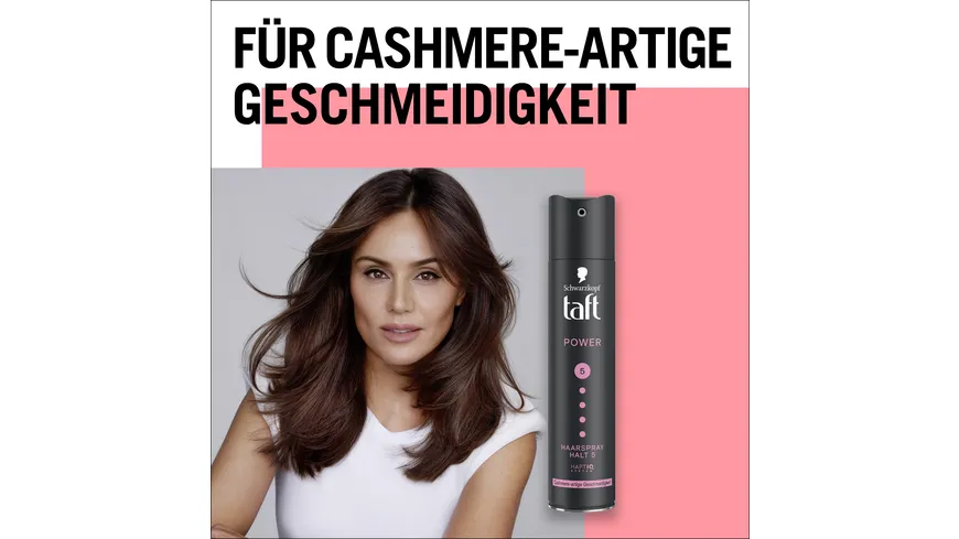 TAFT Haarspray Power Cashmere-artige Geschmeidigkeit 250 ml Haltegrad 5 - sehr starker Halt 250 ml